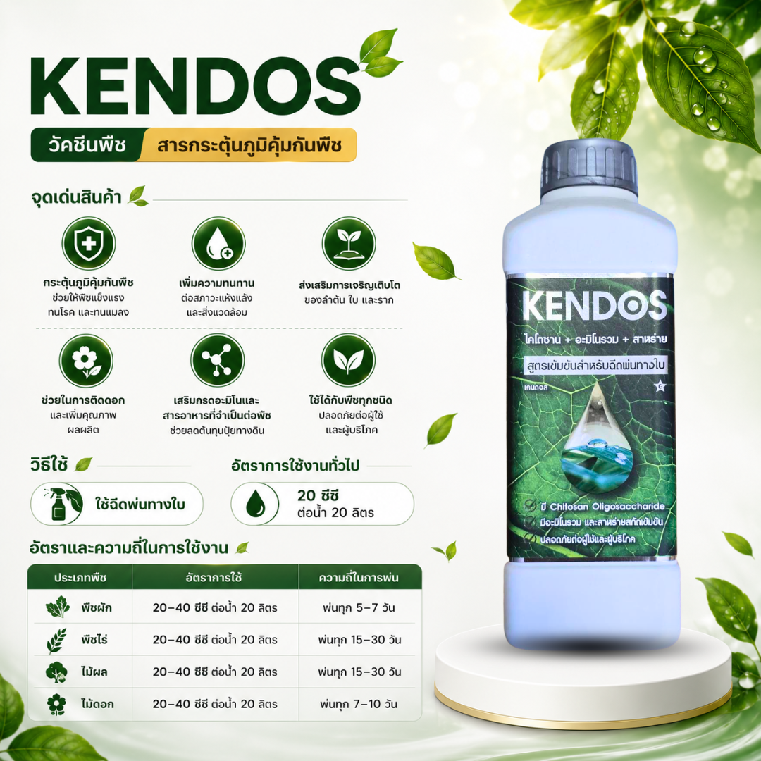 kendos วัคซีนพืช สร้างภูมิต้านทานพืช ทนโรค ทนแล้ง สกัดจากธรรมชาติ kendos วัคซีนพืช สร้างภูมิต้านทานพืช ทนโรค ทนแล้ง สกัดจากธรรมชาติ