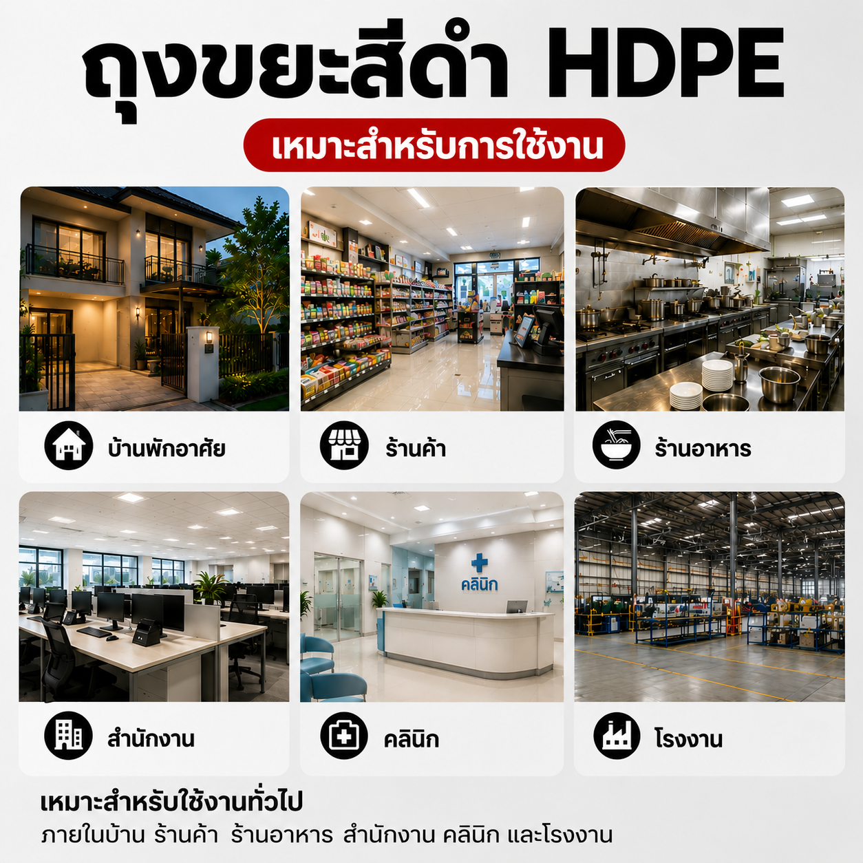 ถุงขยะสีดำ hdpe แพ็ค 1 กิโลกรัม ถุงขยะสีดำ hdpe แพ็ค 1 กิโลกรัม