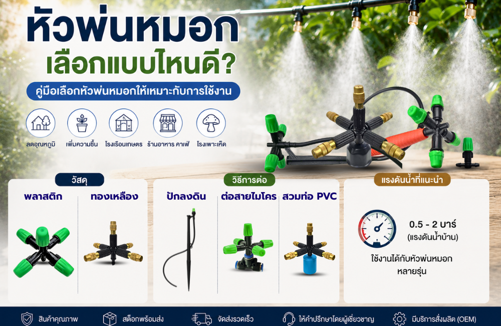 วิธีเลือกหัวพ่นหมอกให้เหมาะกับบ้าน สวน และงานเกษตร รูปประจำบทความ (2)